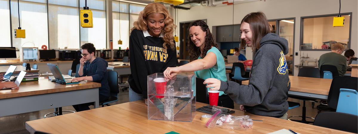 Students in the Schaub Makerspace